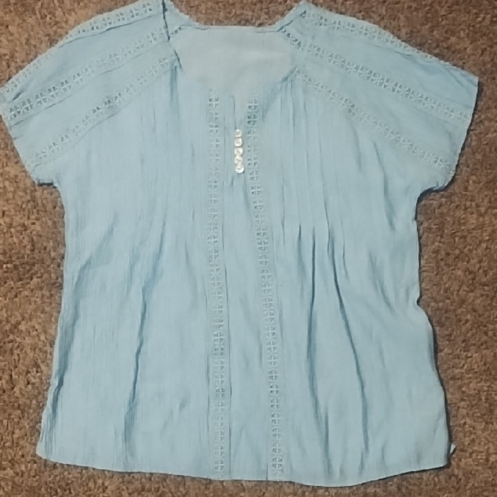 #014 Buckle Light Blue Blouse
